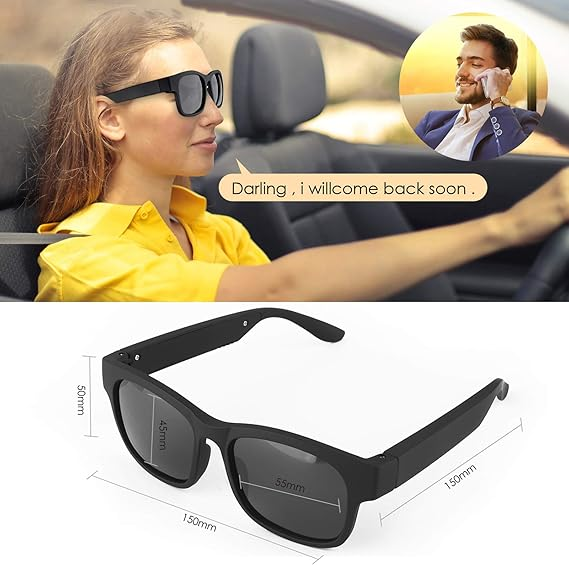 【IPX4】Seurico™ Bone Conduction Bluetooth Music Sunglasses with Polarized Lenses